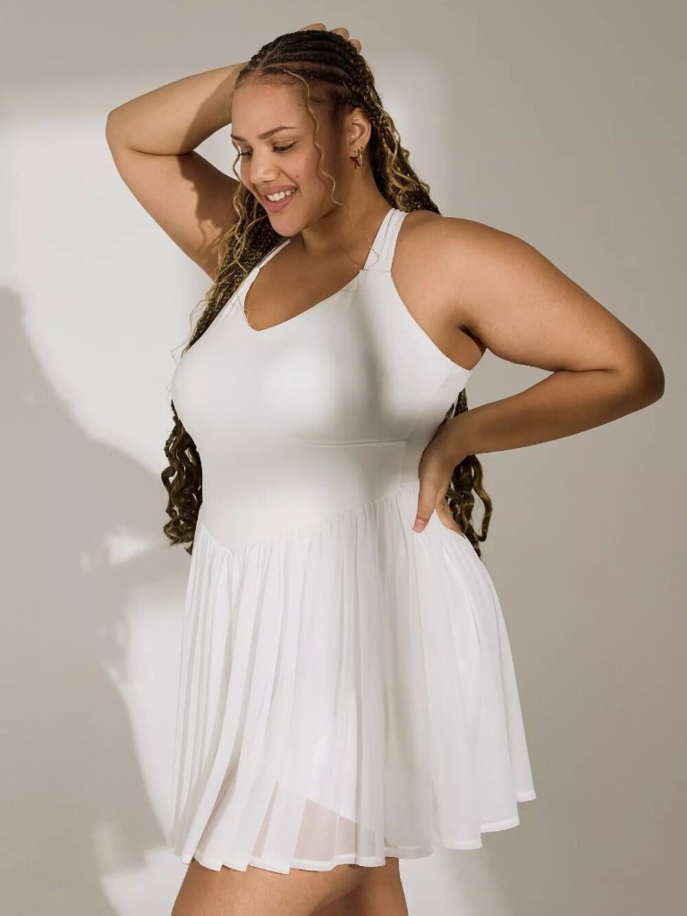 TORRID TRU Performance Core Mesh Ruffle 2fer Active Dress Size 4
